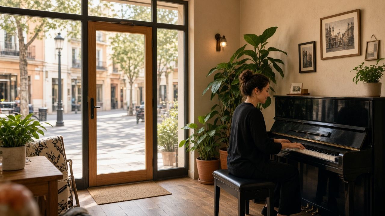 Adult music studio / piano lessons workspace at Disavnudni Studio